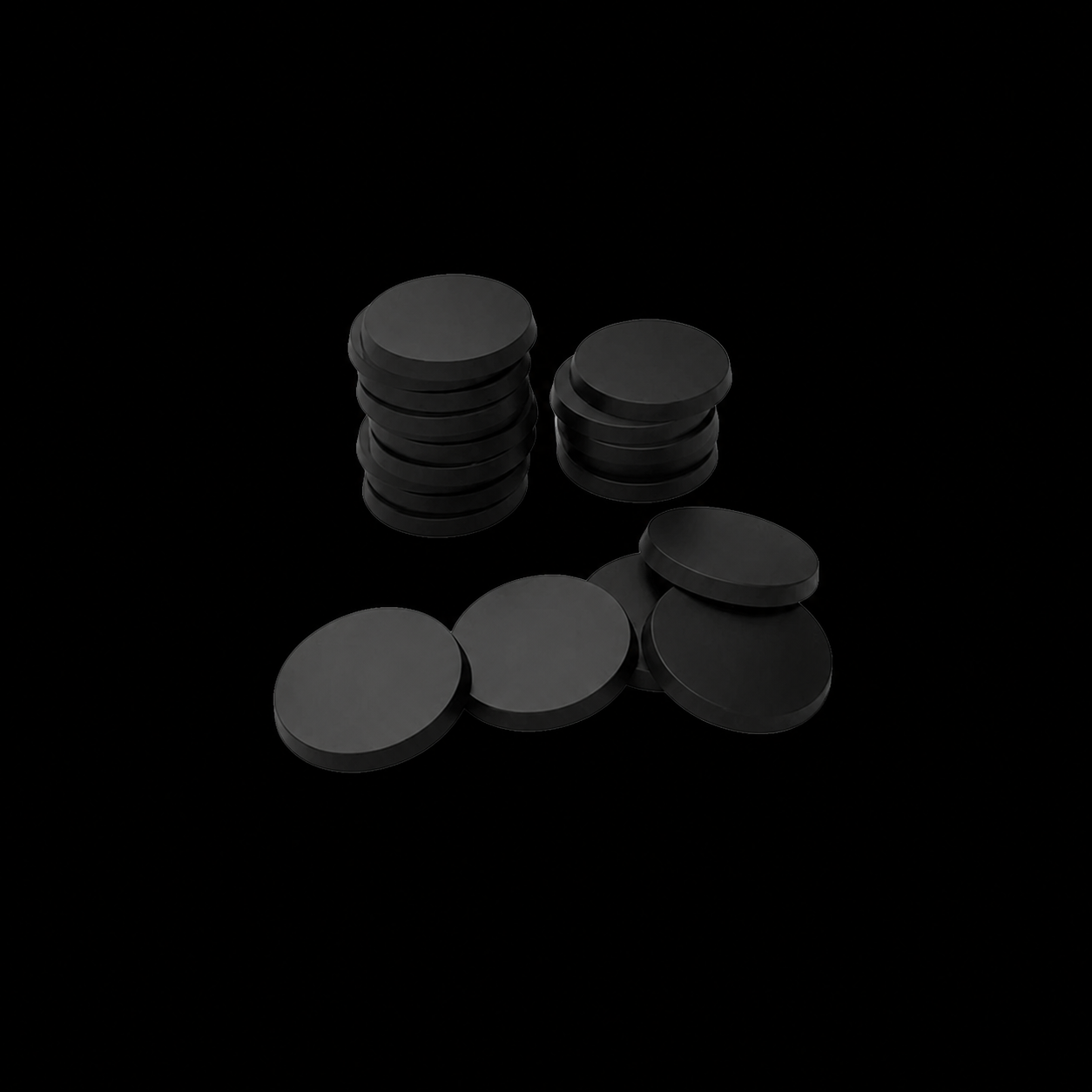 GSW: Peanas de Plástico - Redondas 28,5mm NEGRO