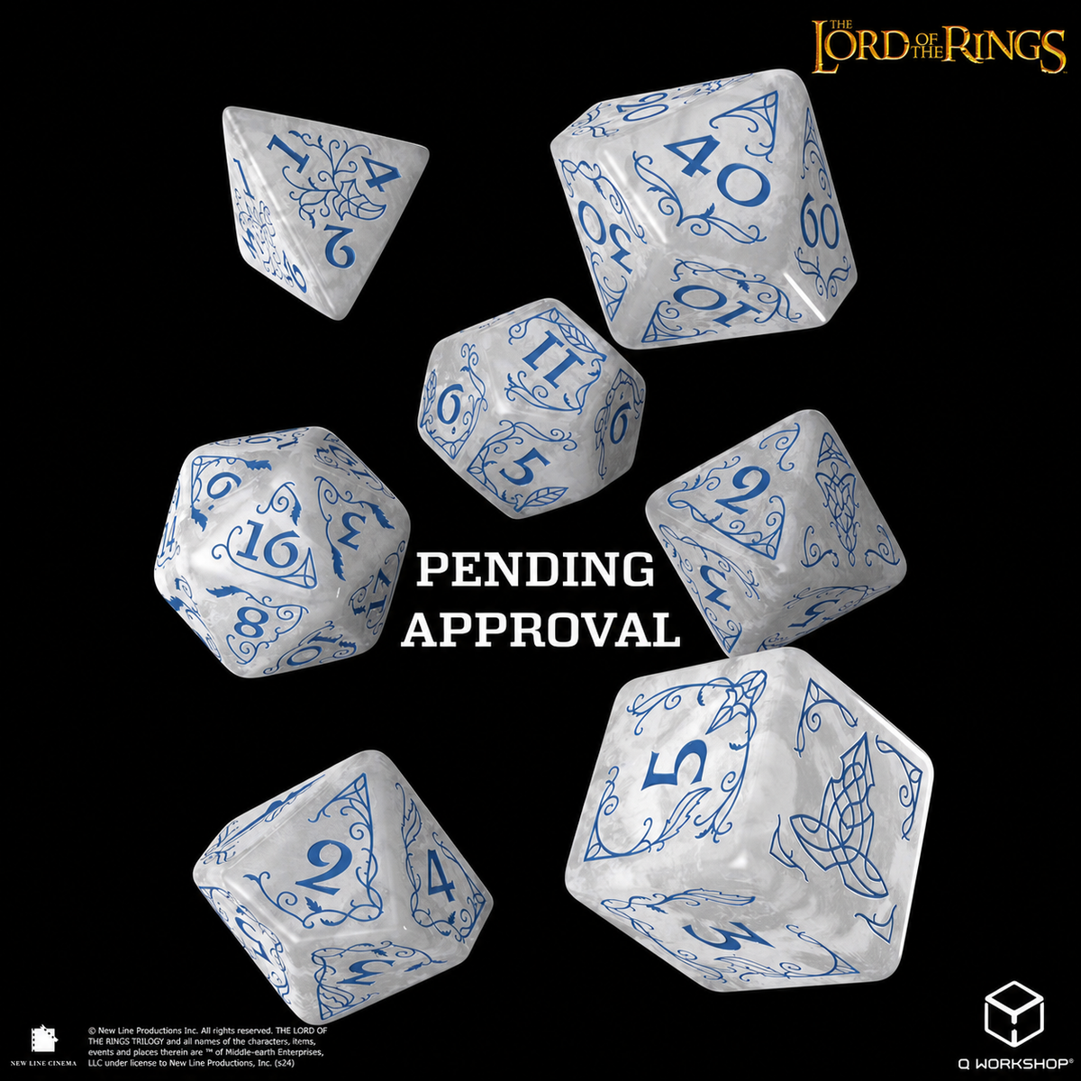 Q Workshop: The Lord of the Rings: 7pc RPG Dice Set: Rivendell - Stone