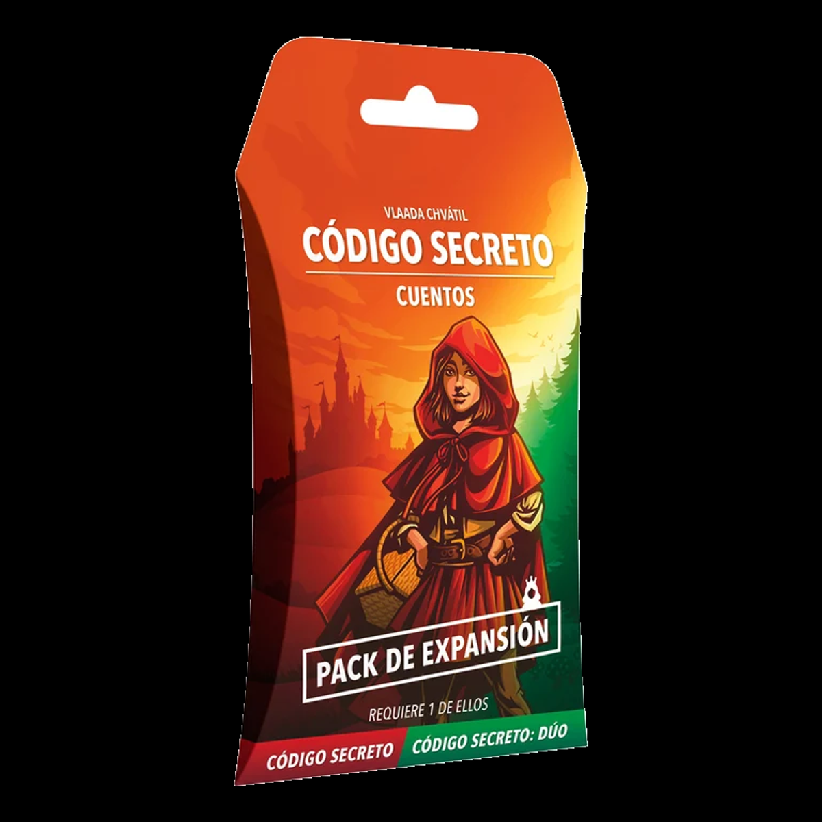 Pack de expansión Código Secreto Cuentos, vista del embalaje sobre fondo negro