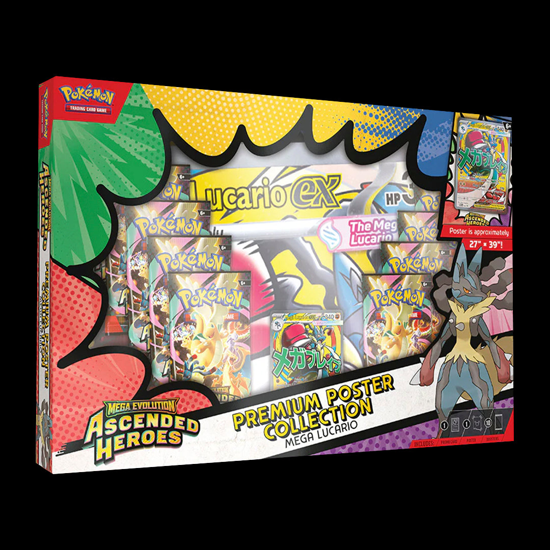 PREPEDIDO: Pokemon TCG: Ascended Heroes Premium Poster Collection Mega Lucario - Español