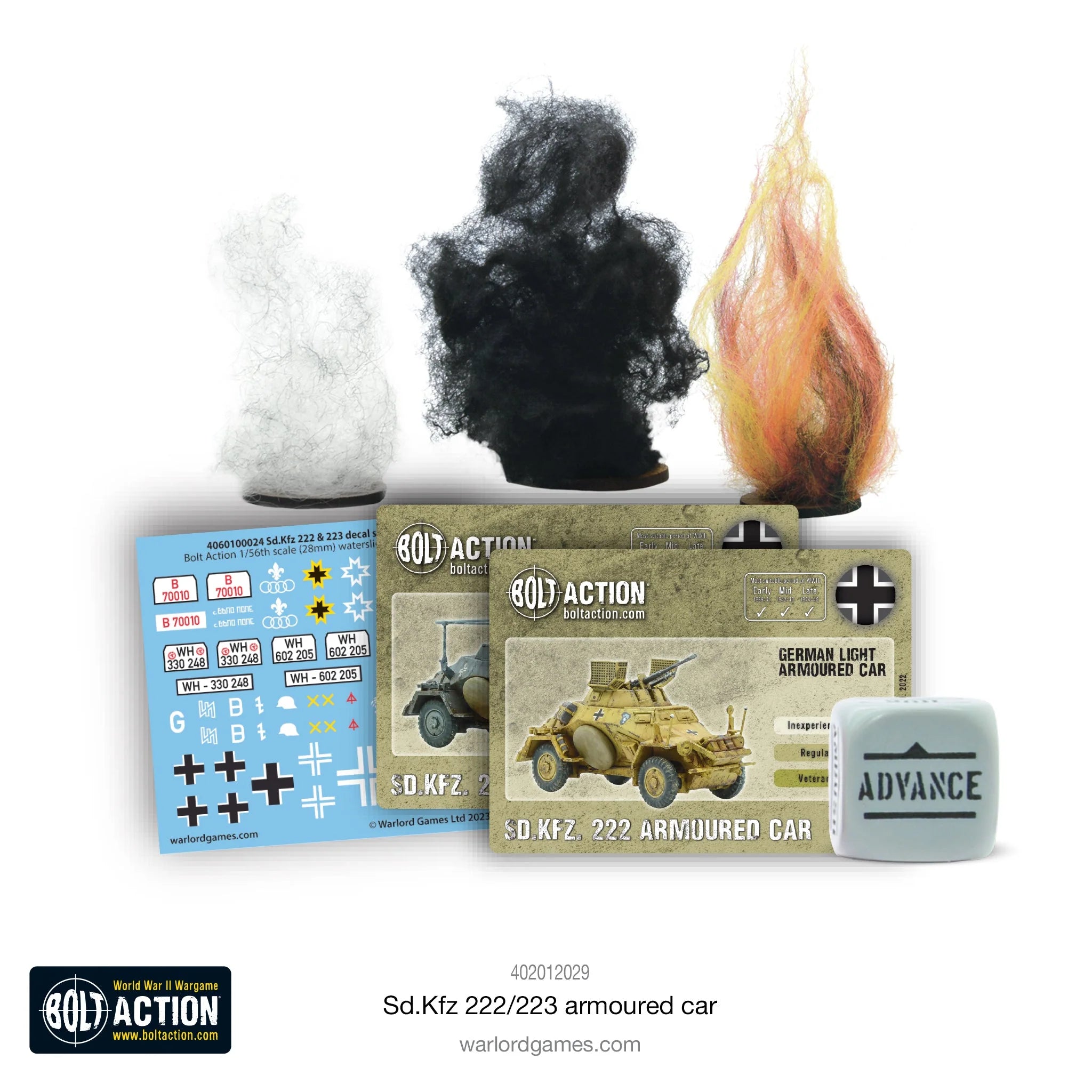 BOLT ACTION: GERMAN ARMIES - SD.KFZ 222/223 ARMOURED CAR + (ORDER DICE)