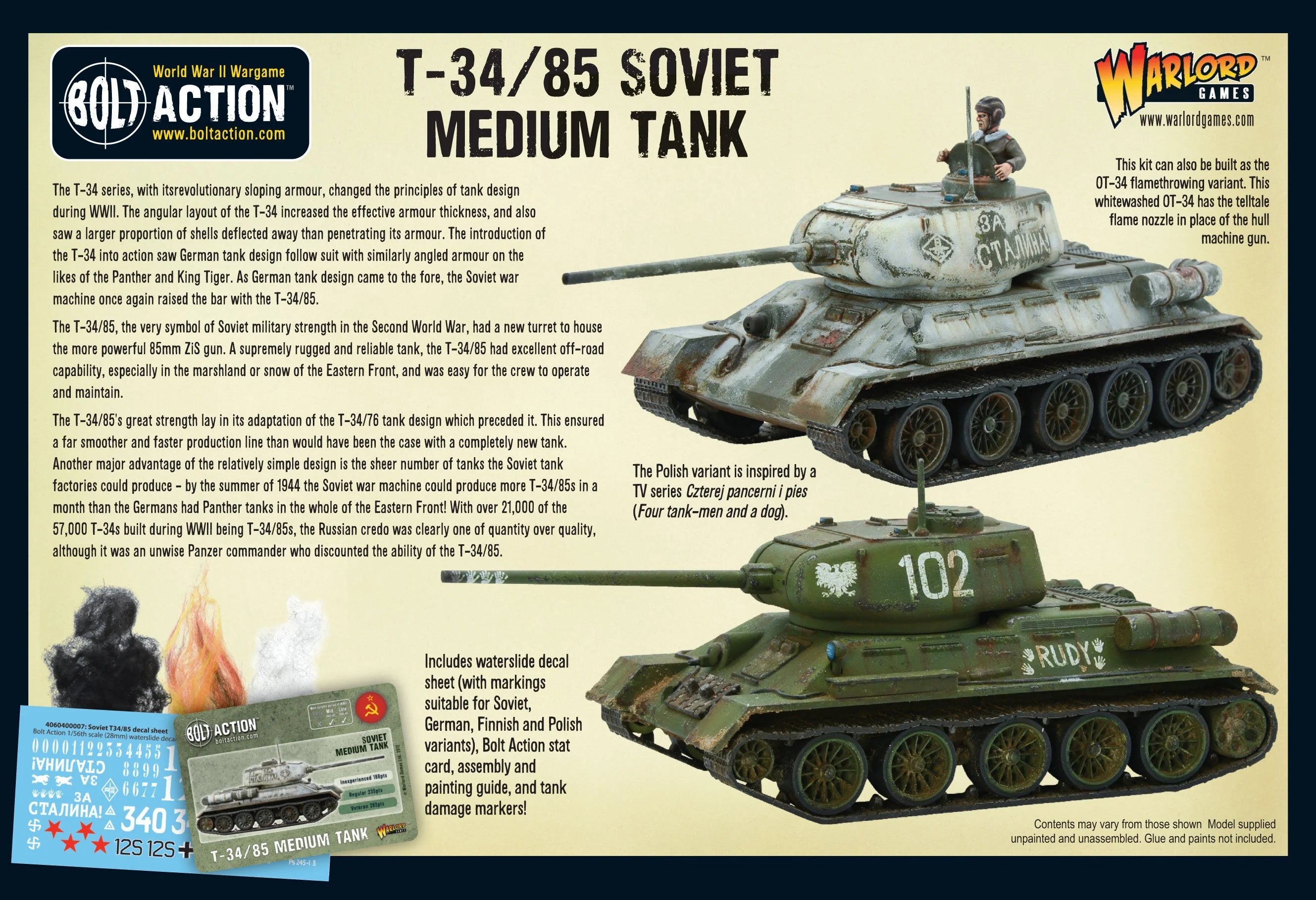 BOLT ACTION: SOVIET ARMIES - T34/85 MEDIUM TANK