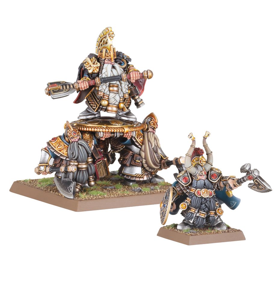 OLD WORLD: DWARFEN MOUNTAIN HOLDS - DWARF LORDS WITH SHIELDBEARERS