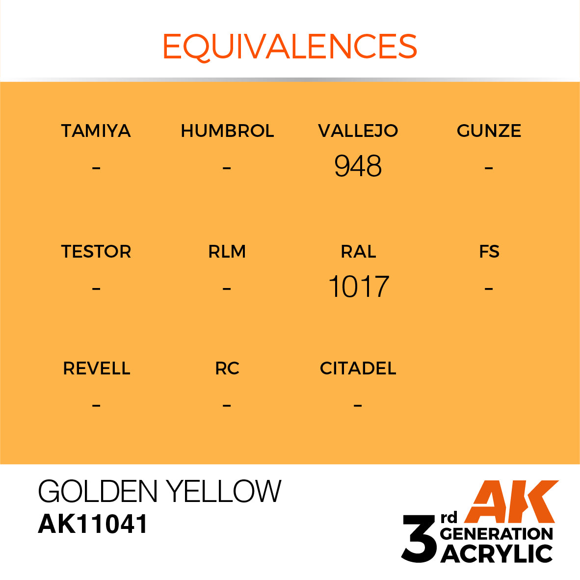 3GEN Acrylics Golden Yellow 17ml