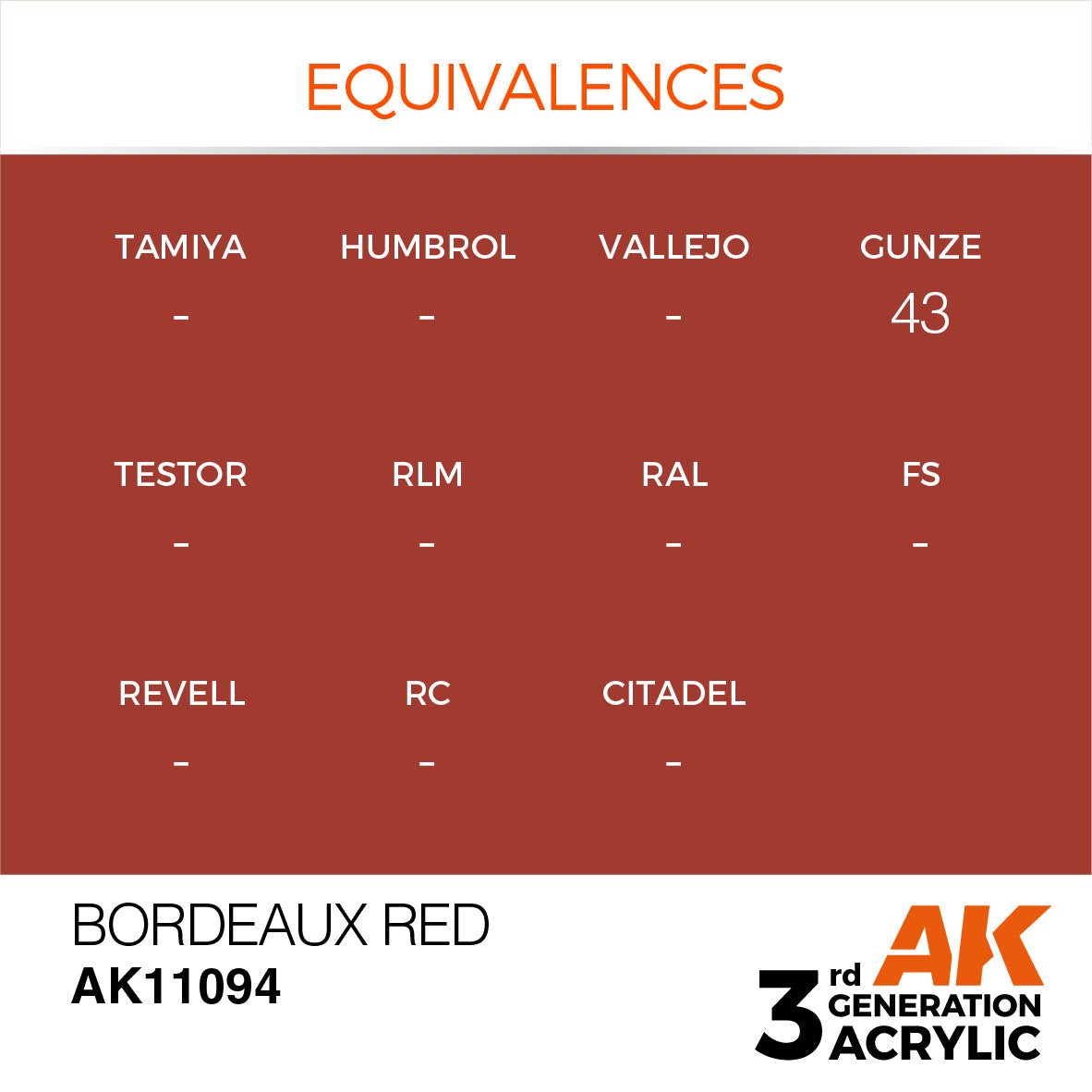 3GEN Acrylics Bordeaux Red 17ml