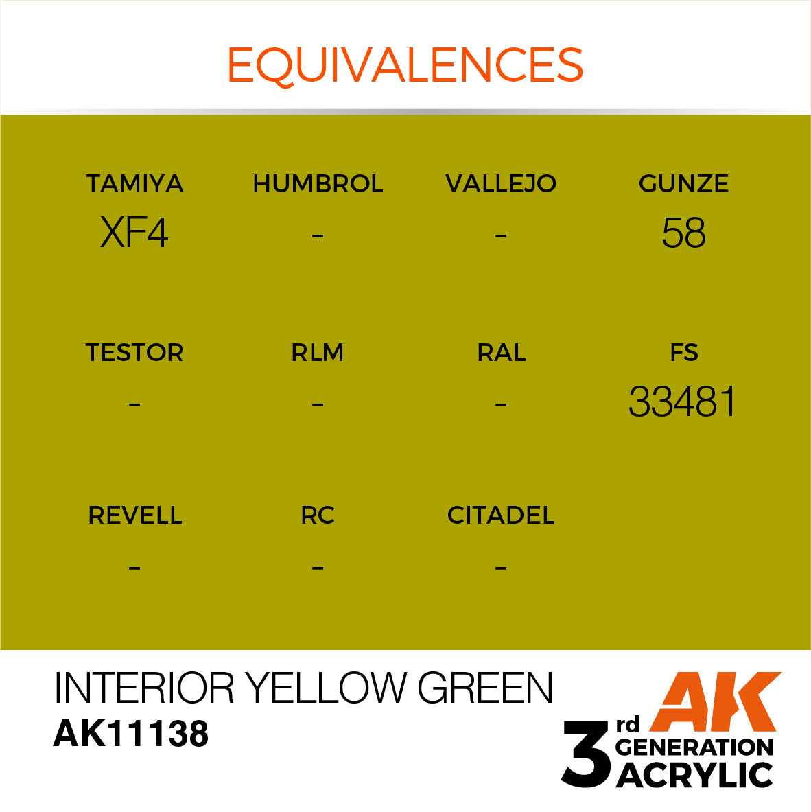 3GEN Acrylics Interior Yellow Green 17ml