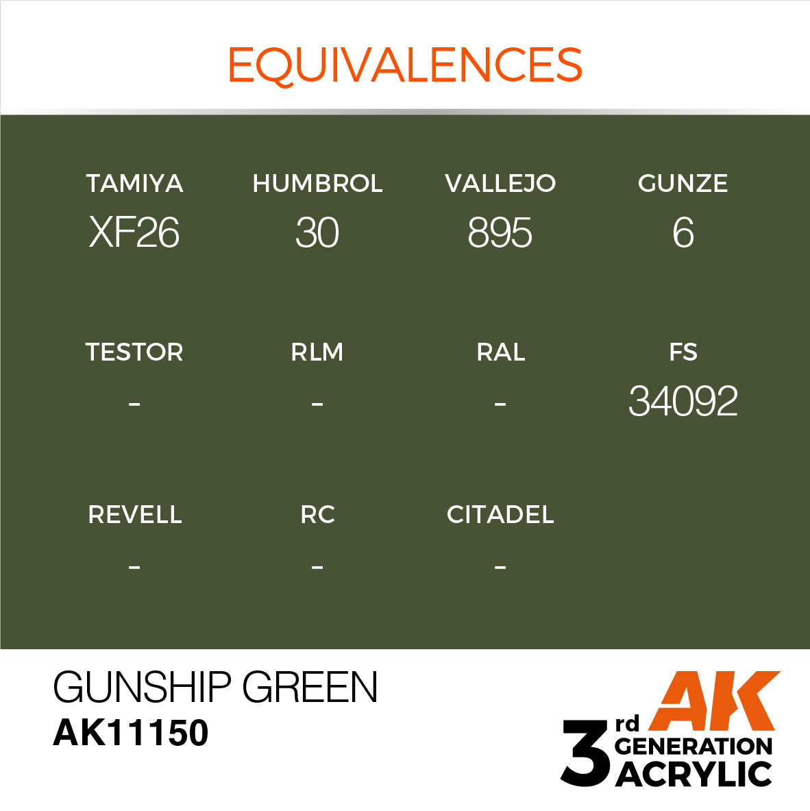 3GEN Acrylics Gunship Green 17ml