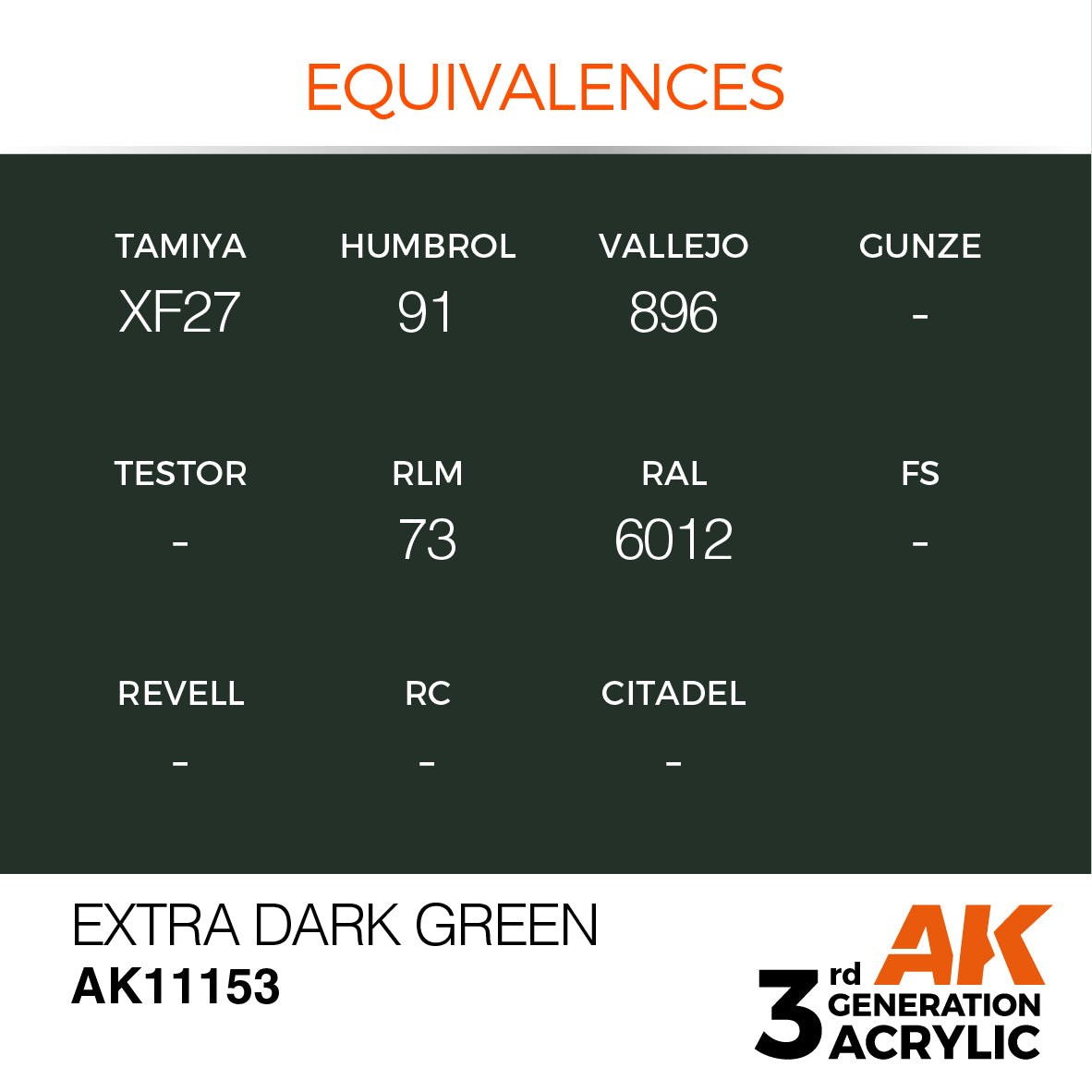 3GEN Acrylics Extra Dark Green 17ml