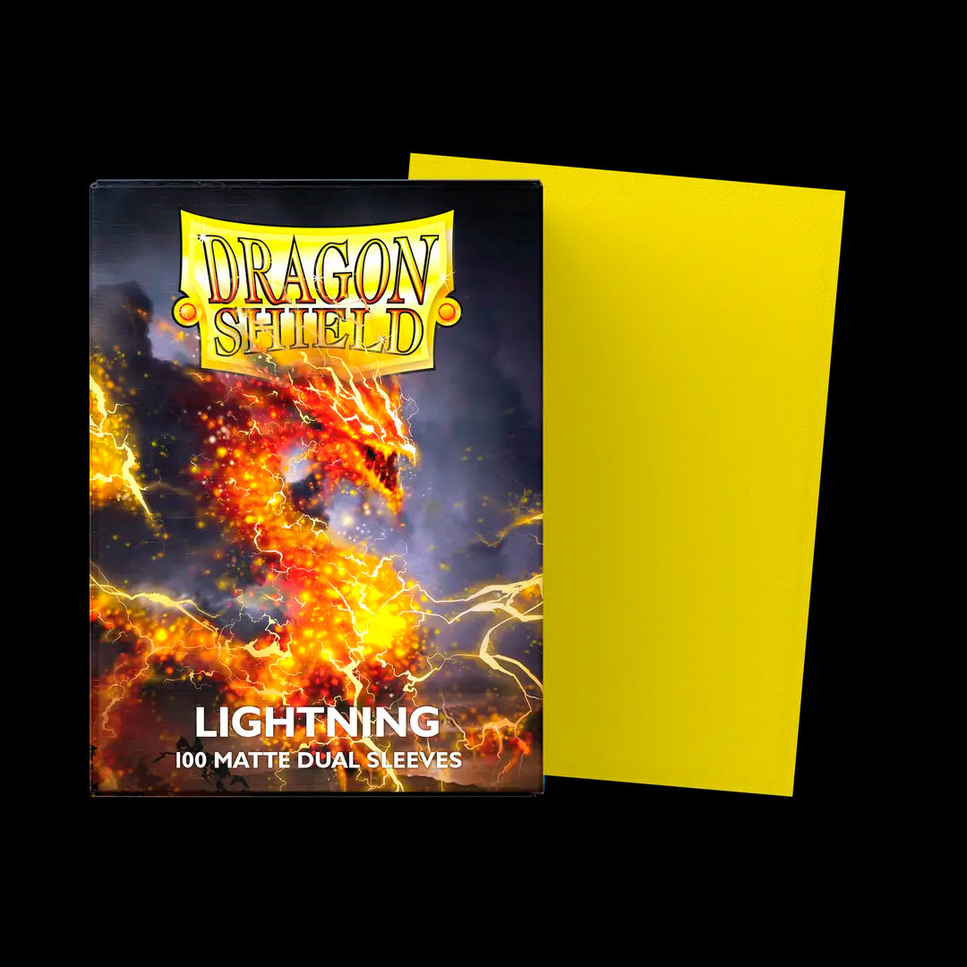 DRAGON SHIELD - 100 SLEEVES MATTE - DUAL - LIGHTNING AMARILLO