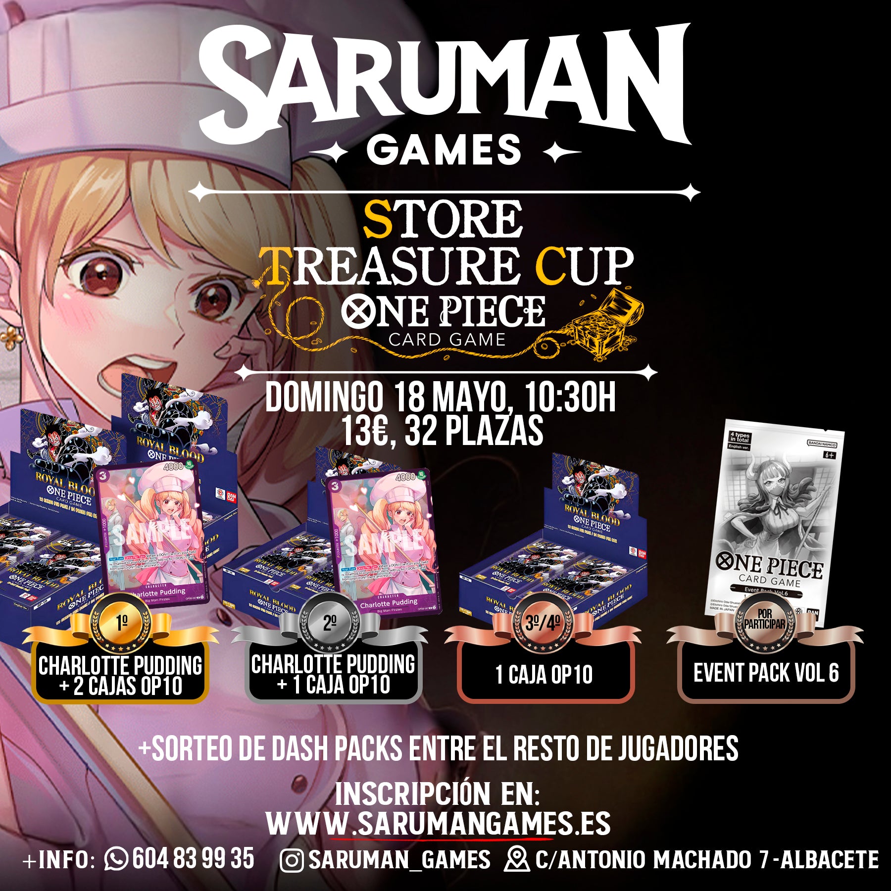 STORE TREASURE CUP – ONE PIECE CARD GAME – SÁBADO 18 DE MAYO
