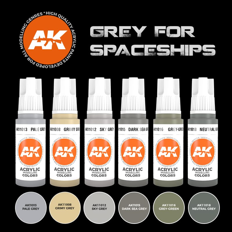3GEN Acrylics SET: GREY FOR SPACESHIPS
