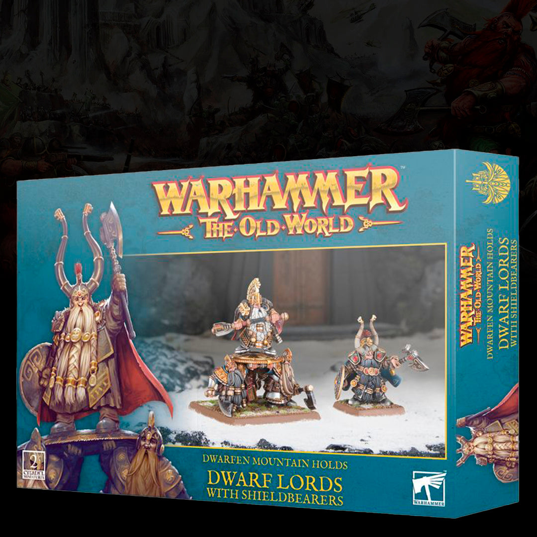 OLD WORLD: DWARFEN MOUNTAIN HOLDS - DWARF LORDS WITH SHIELDBEARERS