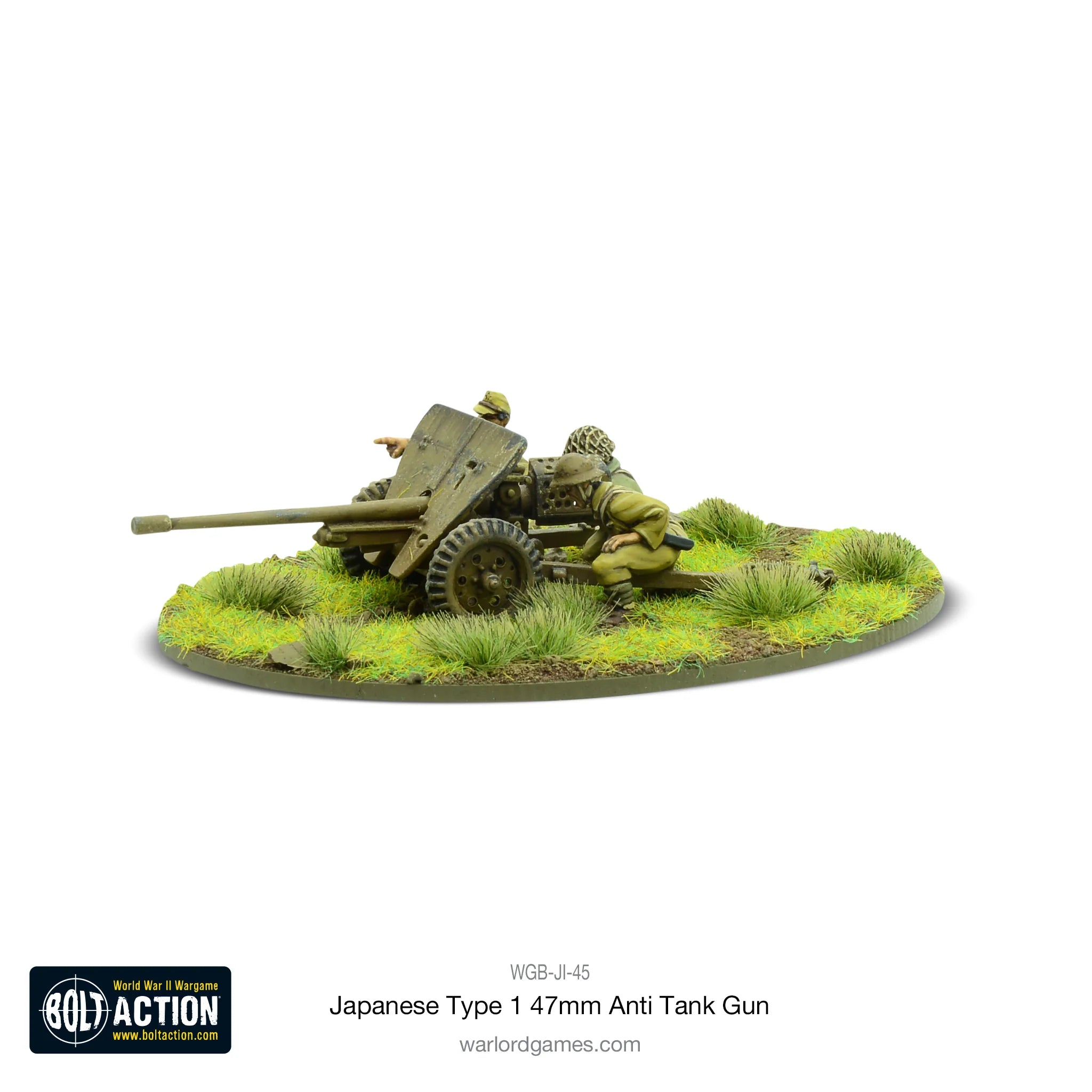 BOLT ACTION: JAPANESE ARMIES - TYPE 47MM ANTI TANK GUN + (FREE MDF BASE)