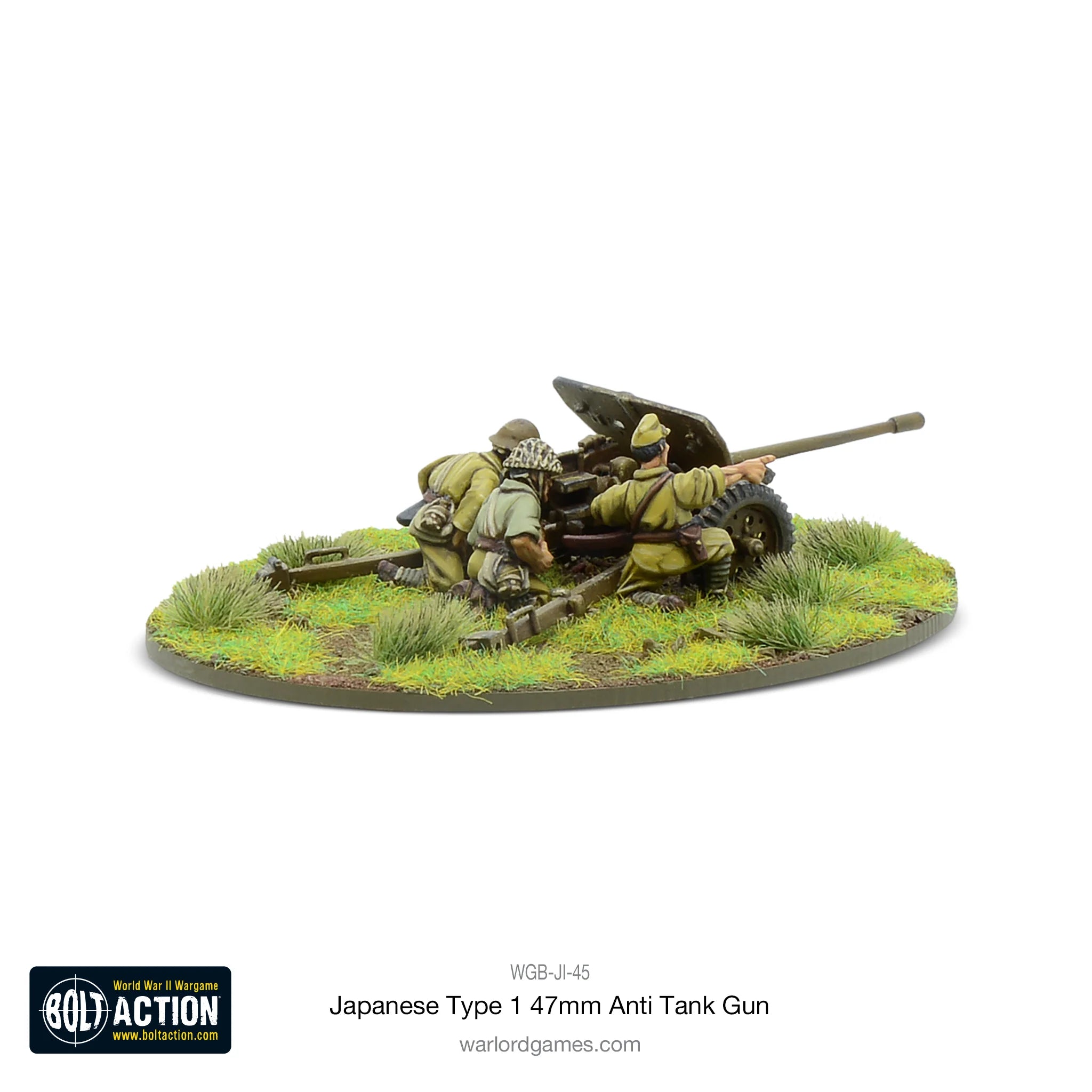 BOLT ACTION: JAPANESE ARMIES - TYPE 47MM ANTI TANK GUN + (FREE MDF BASE)