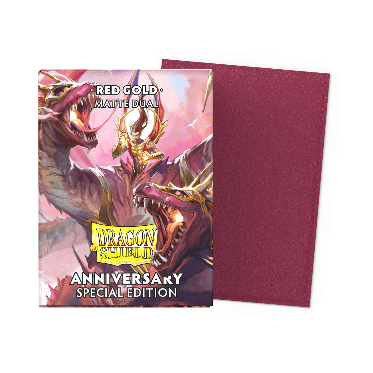 DRAGON SHIELD - 100 SLEEVES MATTE - DUAL - POMAGENTA & GOLD