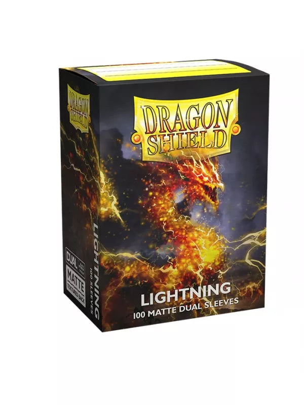 DRAGON SHIELD - 100 SLEEVES MATTE - DUAL - LIGHTNING AMARILLO