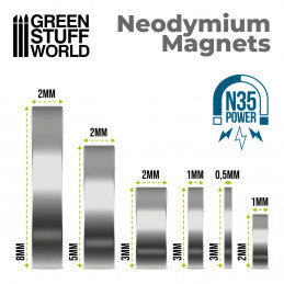 GSW: IMANES NEODIMIO 8x2 - 50 unidades (N52)