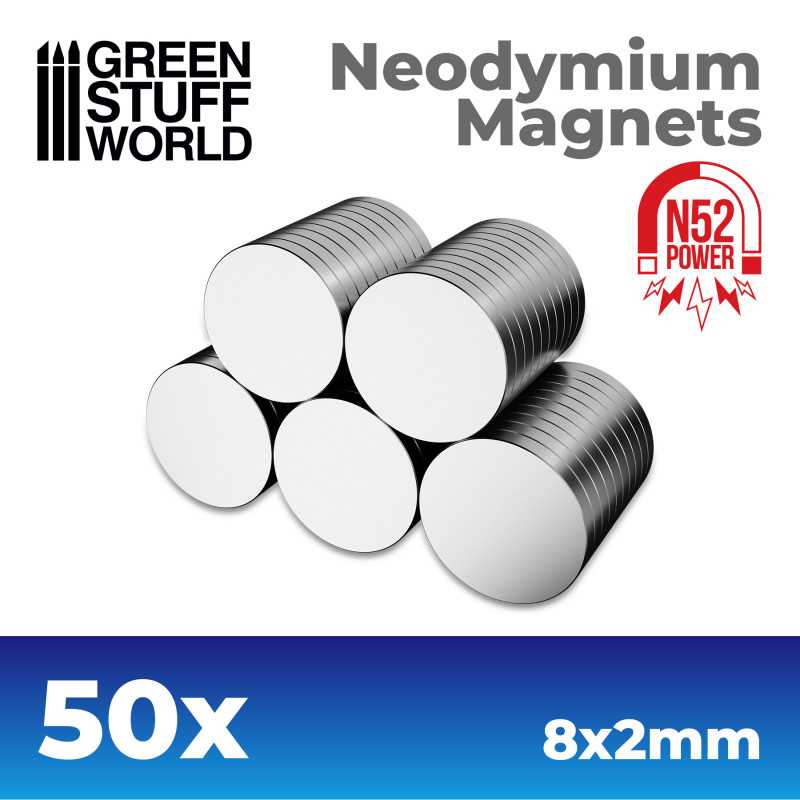 GSW: IMANES NEODIMIO 8x2 - 50 unidades (N52)