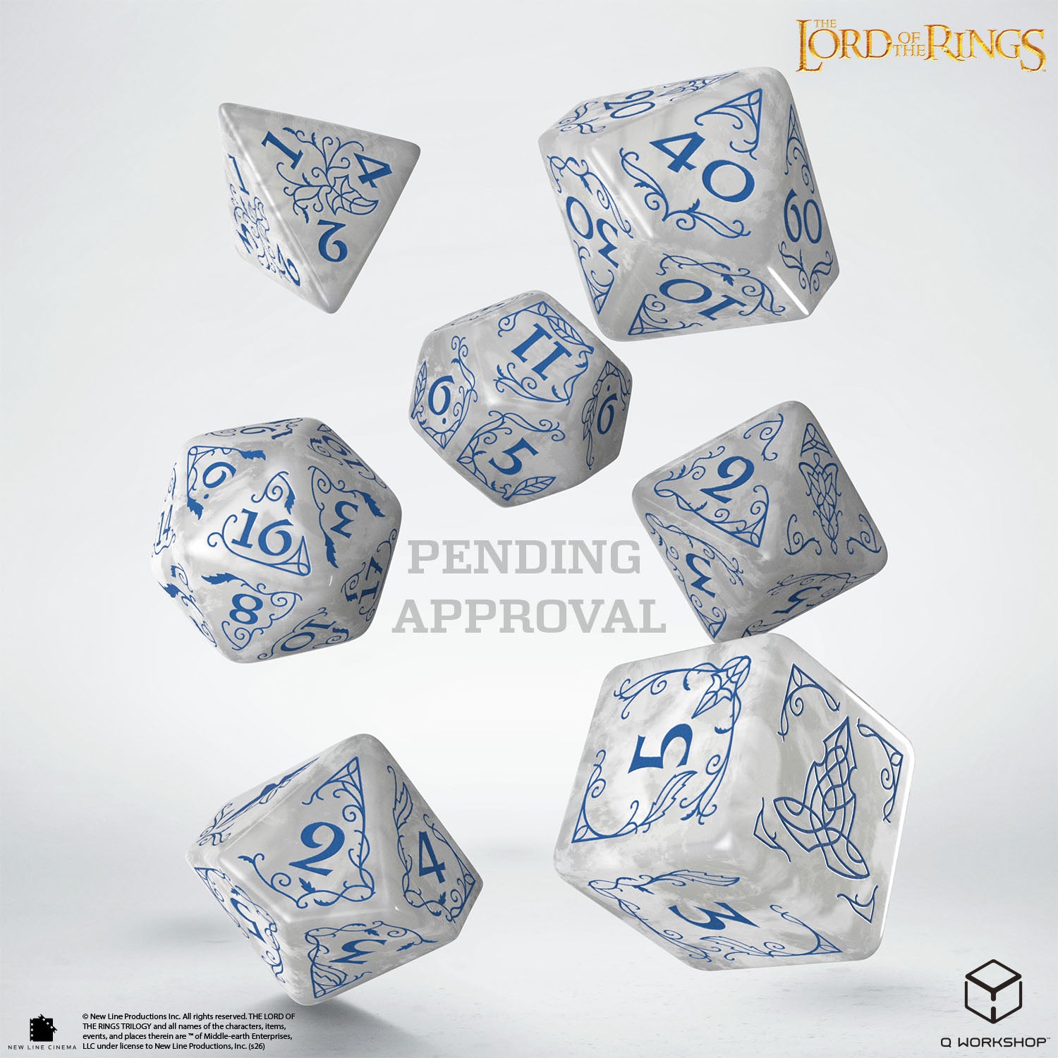 Q Workshop: The Lord of the Rings: 7pc RPG Dice Set: Rivendell - Stone
