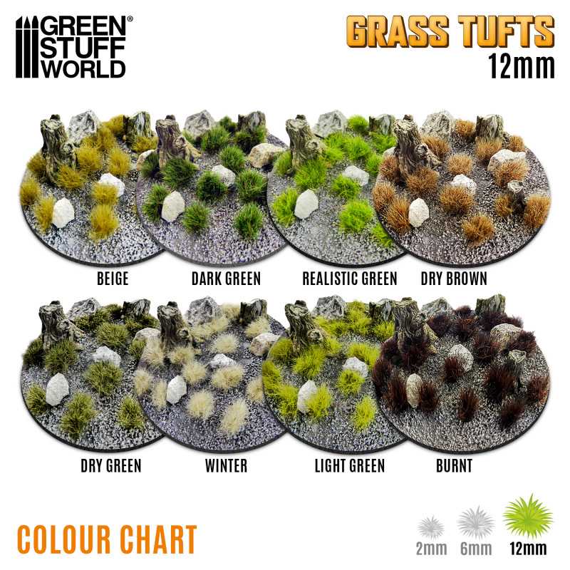 GSW: MATAS DE CESPED - TUFTS - 12mm - BLANCO INVIERNO