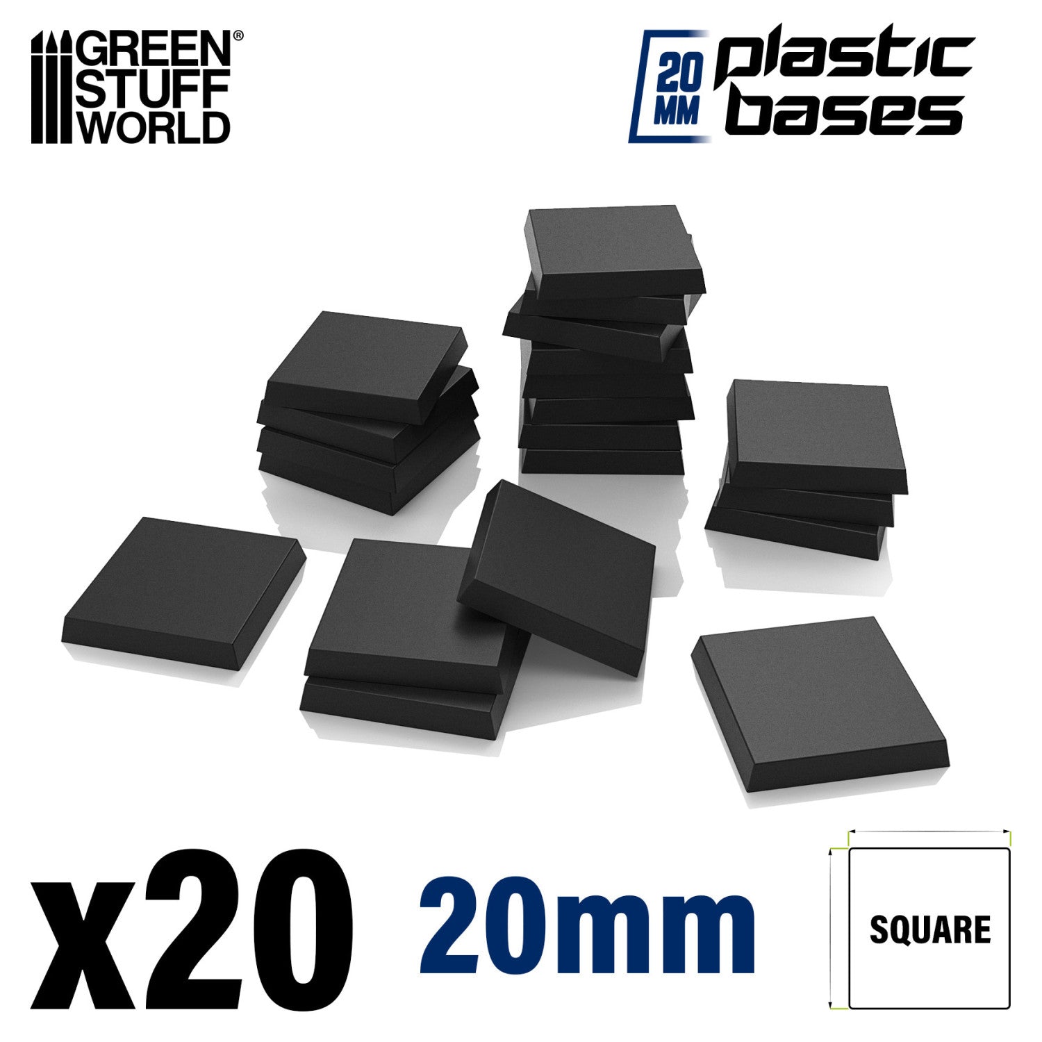 GSW: Peanas de plástico - Cuadradas 20mm