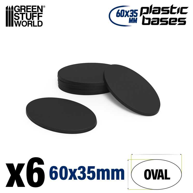 GSW: PEANAS DE PLÁSTICO - OVAL 60x35MM - NEGRO