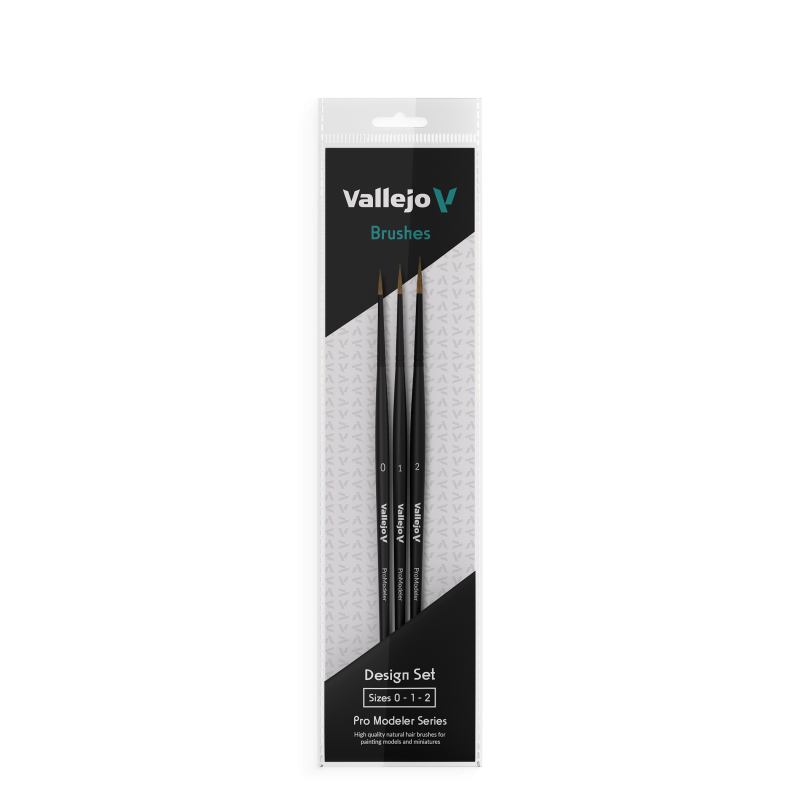 VALLEJO PINCELES: PRO MODELER - DESING SET - TAMAÑO 0, 1, 2