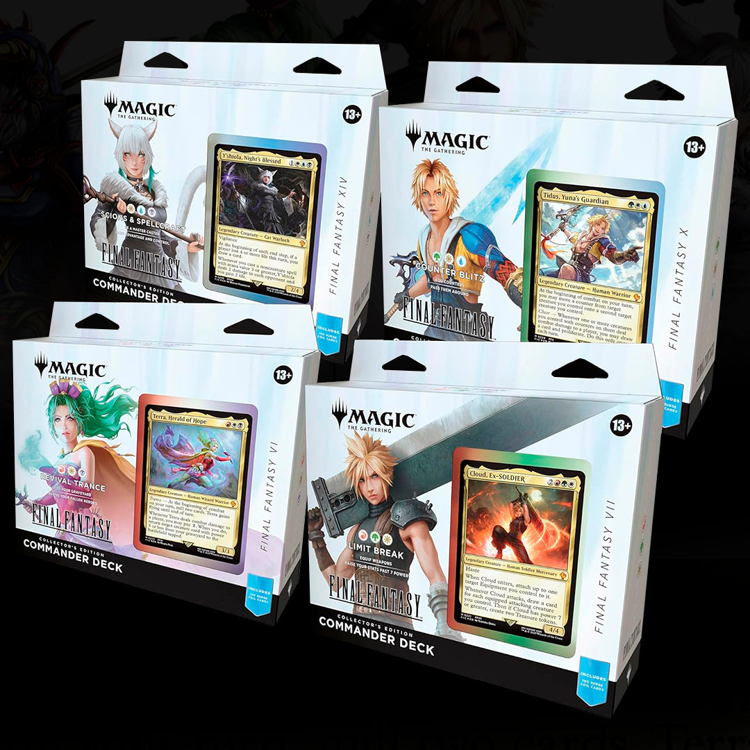 MTG FINAL FANTASY - SET DE 4 MAZOS COMMANDER COLLECTOR&