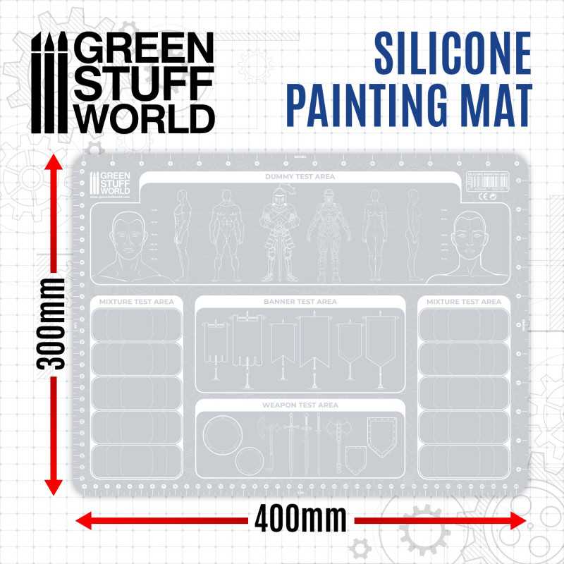 Tapete de Silicona de pintura - Azul Claro - 400x300mm (pequeño)