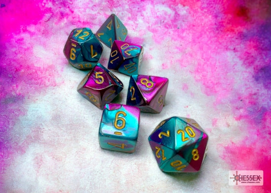 CHESSEX - ROL SET: Gemini Polyhedral 7-Die Set - Purple-Teal