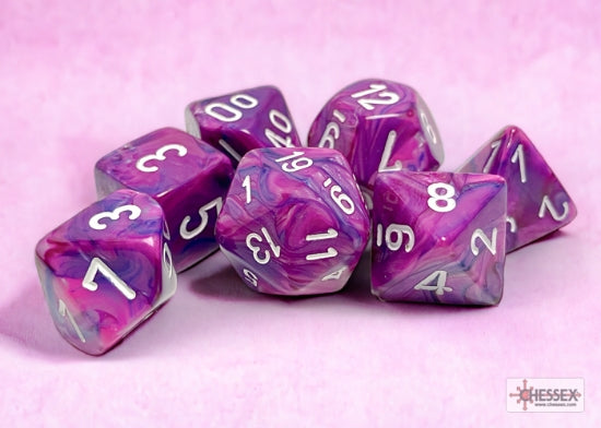 CHESSEX - ROL SET: Festive 7-Die Set - Violet/white