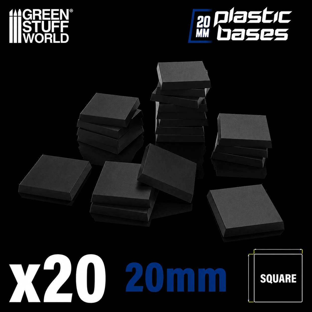 GSW: Peanas de plástico - Cuadradas 20mm