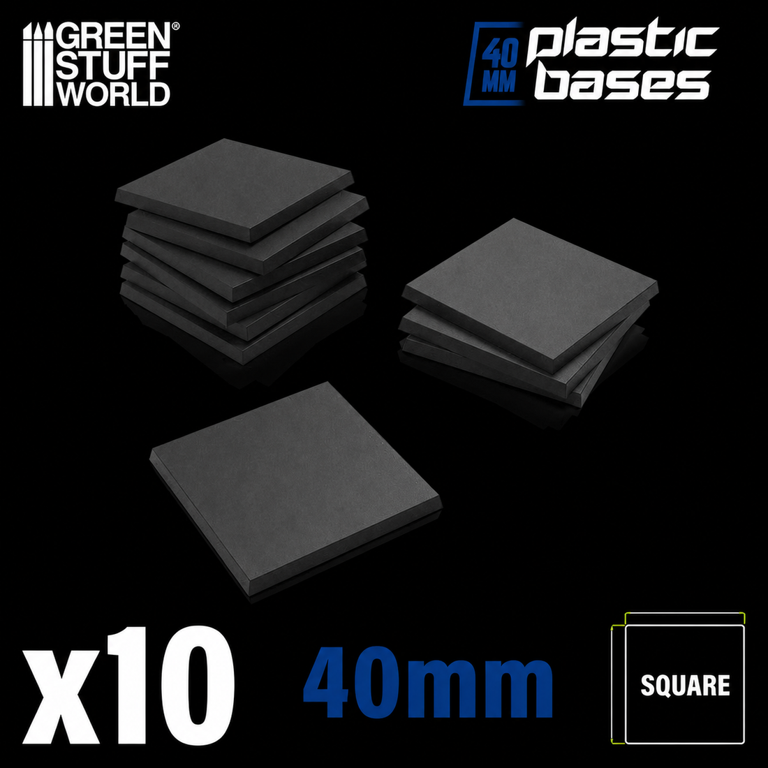 Peanas de plástico - Cuadradas 40mm