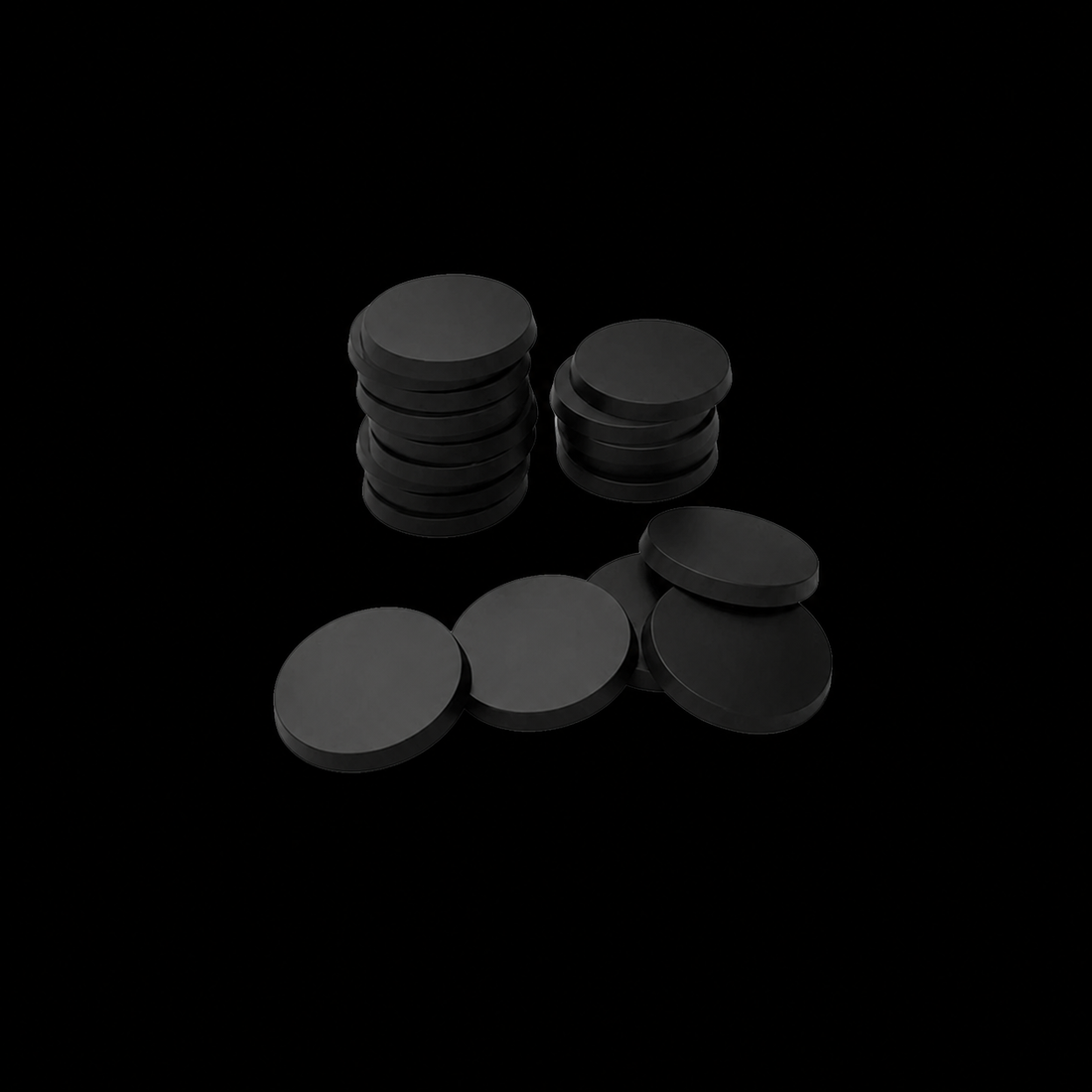 GSW: Peanas de Plástico - Redondas 28,5mm NEGRO