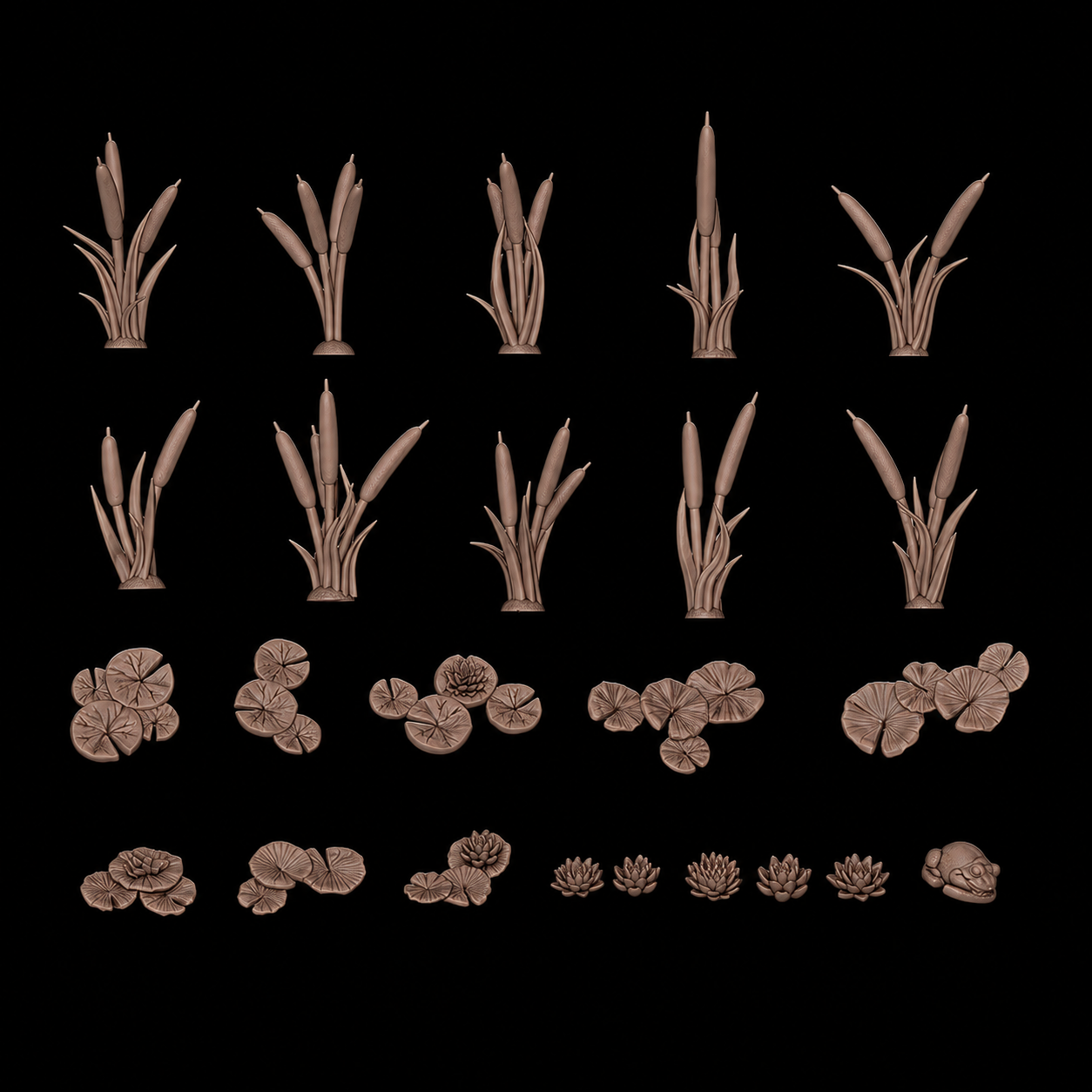 AK BASING: BITS - WATER LILIES &amp; CATTAILS