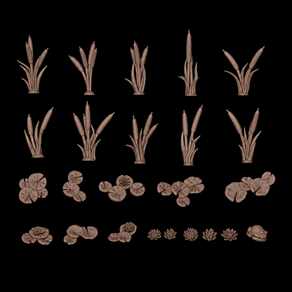 AK BASING: BITS - WATER LILIES &amp; CATTAILS