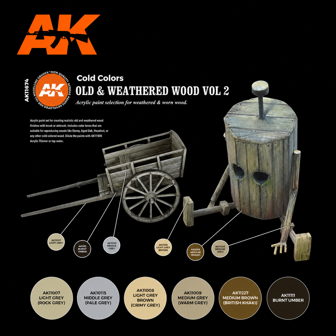3GEN Acrylics SET: OLD &amp; WEATHERED WOOD VOL 2