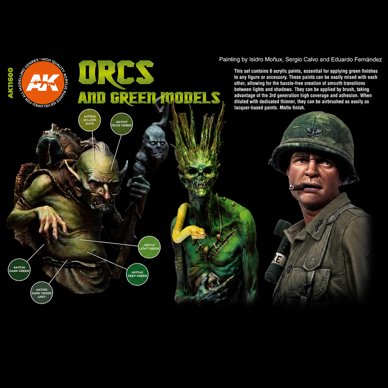 3GEN Acrylics SET: ORCS AND GREEN MODELS