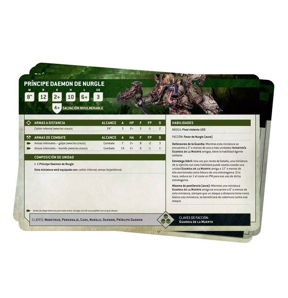 PREPEDIDO - DEATH GUARD: TARJETAS DE DATOS