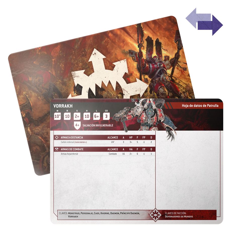 PREPEDIDO - WORLD EATERS: TARJETAS DE DATOS