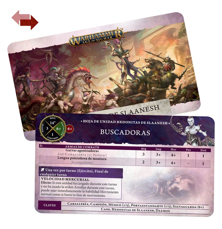 PREPEDIDO - HEDONITES OF SLAANESH: Tarjetas de unidad: Hedonites of Slaanesh
