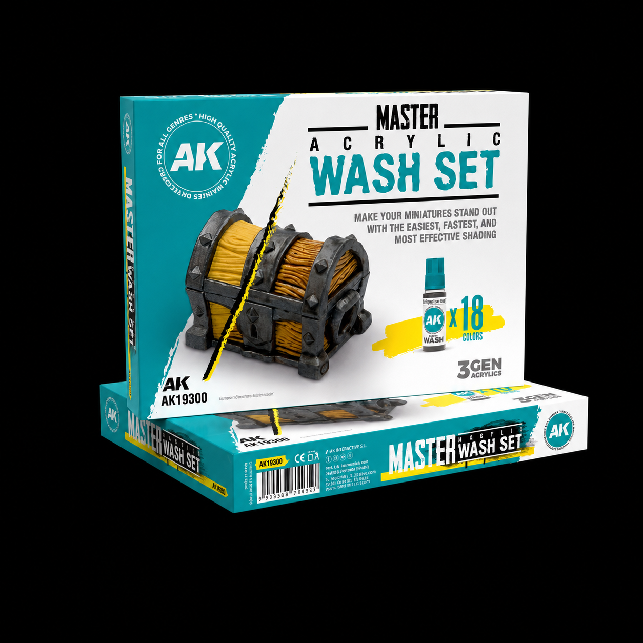 Master Acrylic Wash Set Full Range 18 Colors