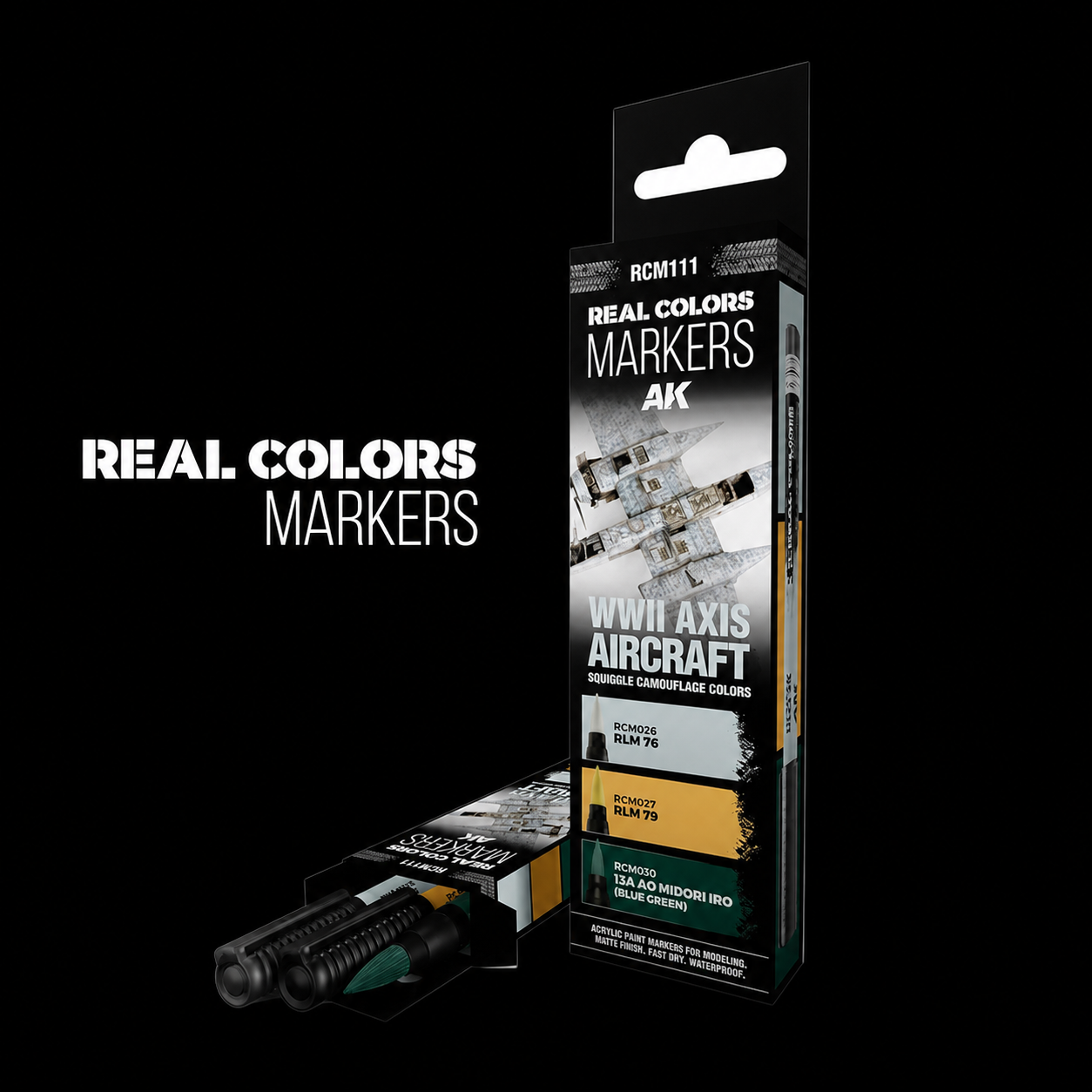 AK: RC MARKERS SET - WWII AXIS AIRCRAFT - SQUIGGLE CAMOUFLAGE COLORS