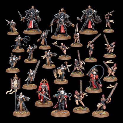 Conjunto de 24 miniaturas del Batallón de Armageddon de Adepta Sororitas.