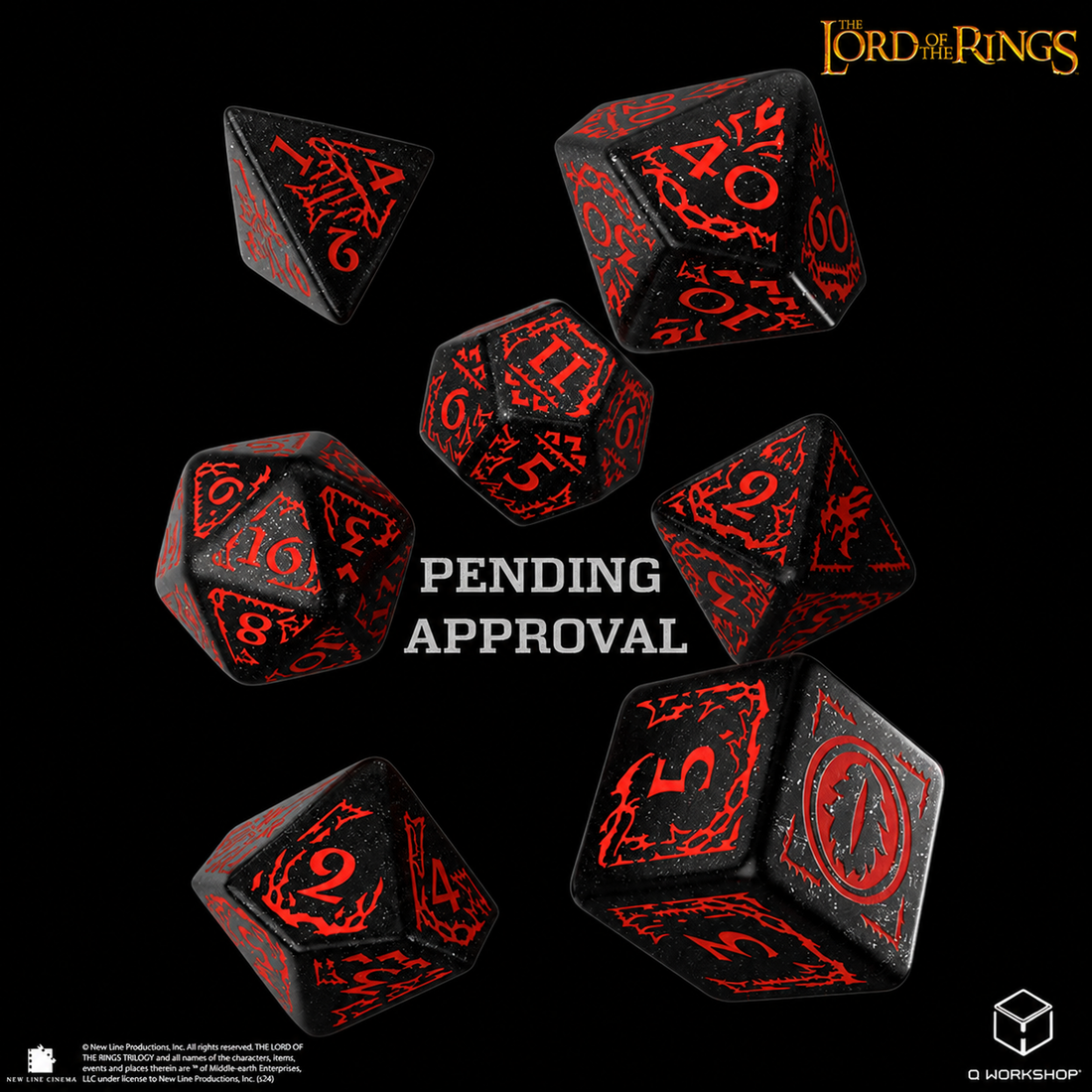 Q Workshop: The Lord of the Rings: 7pc RPG Dice Set: Mordor