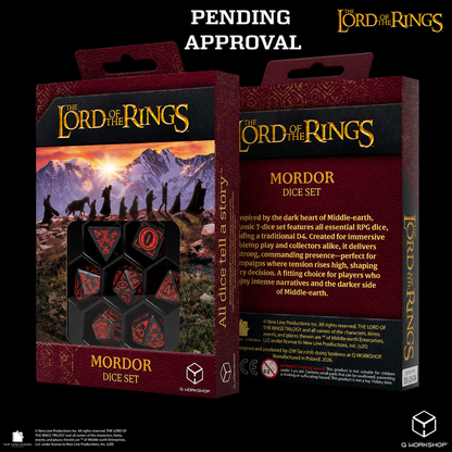 Q Workshop: The Lord of the Rings: 7pc RPG Dice Set: Mordor