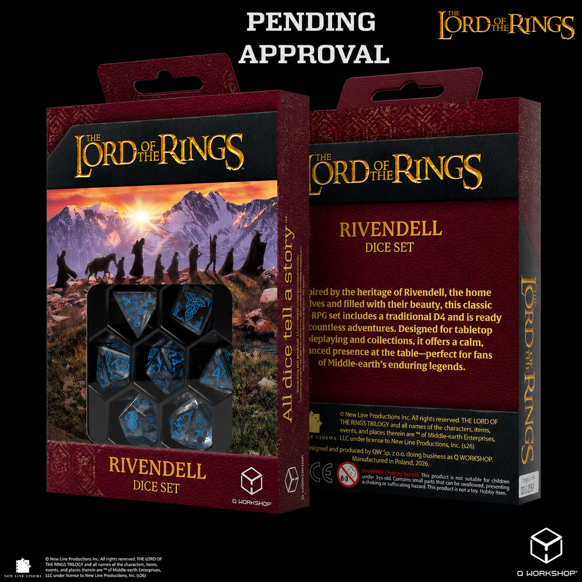 Q Workshop: The Lord of the Rings: 7pc RPG Dice Set:  Rivendell - Water