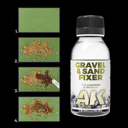 AK: TERRAINS WARGAMES - FIJADOR DE GRAVA Y ARENA - 100ml