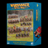 Caja Beastmen Brayherds Battle March Army de Warhammer The Old World, con ilustraciones de miniaturas y embalaje azul, vista en perspectiva.