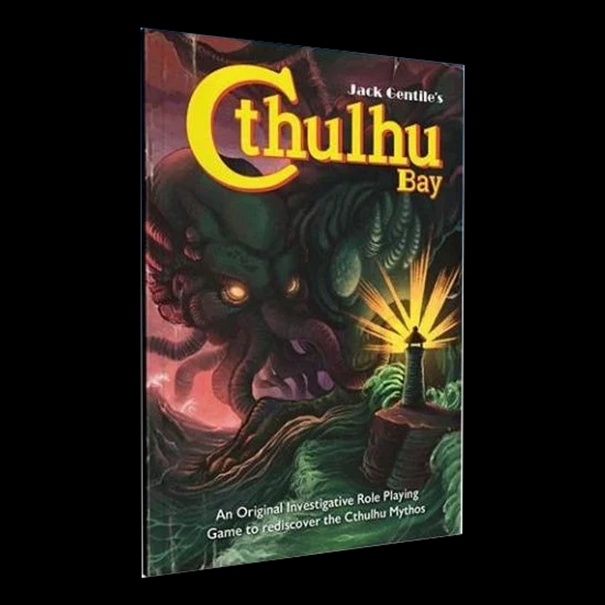Libro Cthulhu Bay, vista de la cubierta y el lomo sobre fondo negro